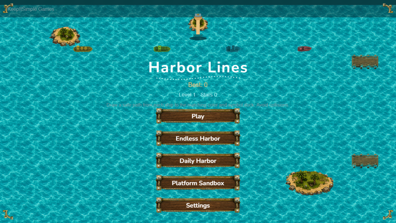 Harbor Lines main menu